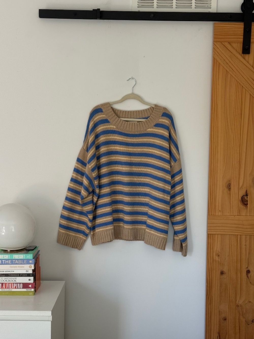 James Street Co. Blake Pullover in Camel Stripe